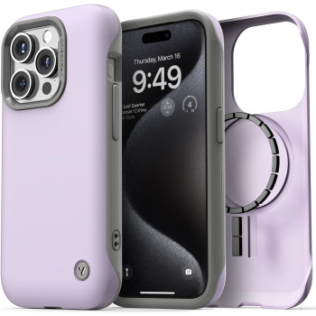VRS Design Phone Case For iPhone 15 Pro, Compatible With Magsafe, Terra Guard Modeern Premium Modern Style Dual Protection Magnetic Case For iPhone 15 Pro, Purple