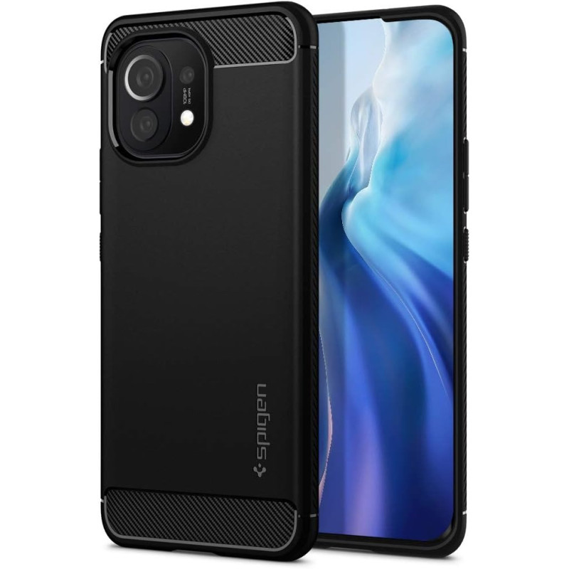 Spigen Rugged Armor Designed For Mi 11 Case 2021, Matte Black
