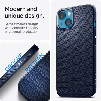 Spigen Liquid Air Armor Designed For iPhone 13 Case 2021, Navy Blue