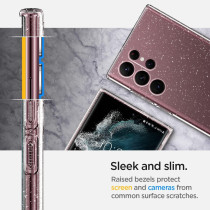 Spigen Liquid Crystal Glitter Designed For Galaxy S22 Ultra Case 2022, Crystal Quartz