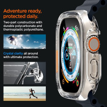 Spigen Ultra Hybrid Designed For Apple Watch Ultra 2/Apple Watch Ultra Case With Full Coverage Screen Protector For Apple Watch Ultra 49Mm Case, Crystal Clear