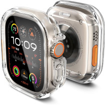Spigen Ultra Hybrid Designed For Apple Watch Ultra 2/Apple Watch Ultra Case With Full Coverage Screen Protector For Apple Watch Ultra 49Mm Case, Crystal Clear