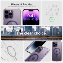 Spigen Ultra Hybrid, Magfit, Anti-Yellowing Technology Designed For iPhone 14 Pro Max Case 2022, Deep Purple