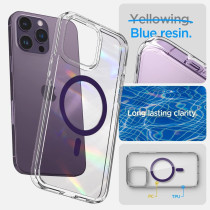 Spigen Ultra Hybrid, Magfit, Anti-Yellowing Technology Designed For iPhone 14 Pro Max Case 2022, Deep Purple