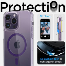 Spigen Ultra Hybrid, Magfit, Anti-Yellowing Technology Designed For iPhone 14 Pro Max Case 2022, Deep Purple