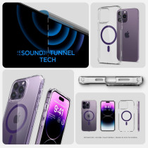 Spigen Ultra Hybrid, Magfit, Anti-Yellowing Technology Designed For iPhone 14 Pro Max Case 2022, Deep Purple