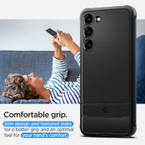 Spigen Rugged Armor Designed For Galaxy S23 Plus Case 2023, Matte Black