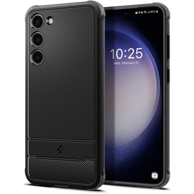 Spigen Rugged Armor Designed For Galaxy S23 Plus Case 2023, Matte Black