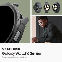Spigen Liquid Air Armor Designed For Samsung Galaxy Watch 6 40mm Case Flexible Lightweight Tpu Case 2023, Matte Black
