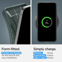 Spigen Liquid Air Designed For Galaxy S24 Plus Case 2024, Military-Grade Protection, Abyss Green