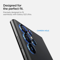 Spigen Camera Lens Screen Protector Glas Tr Ez Fit Optik Pro, Designed For Galaxy S22 Ultra, Black, Pack Of 2