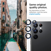 Spigen Camera Lens Screen Protector Glas Tr Ez Fit Optik Pro, Designed For Galaxy S22 Ultra, Black, Pack Of 2
