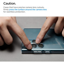 Spigen Camera Lens Screen Protector Glas Tr Ez Fit Optik Pro, Designed For Galaxy S22 Ultra, Black, Pack Of 2