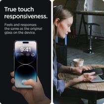 Spigen Tempered Glass Screen Protector Glastr Ez Fit Privacy Designed For iPhone 14 Pro, Pack Of 2