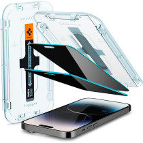 Spigen Tempered Glass Screen Protector Glastr Ez Fit Privacy Designed For iPhone 14 Pro, Pack Of 2