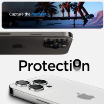 Spigen Camera Lens Screen Protector, Glastr Ez Fit Optik Pro, Designed For iPhone 15 Pro Max/iPhone 15 Pro/iPhone 14 Pro Max/iPhone 14 Pro, Silver, Pack Of 2