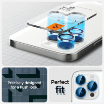 Spigen Camera Lens Screen Protector, Glastr Ez Fit Optik Pro, Designed For iPhone 15 Pro Max/iPhone 15 Pro/iPhone 14 Pro Max/iPhone 14 Pro, Silver, Pack Of 2