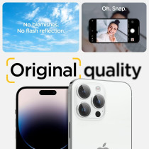 Spigen Camera Lens Screen Protector, Glastr Ez Fit Optik Pro, Designed For iPhone 15 Pro Max/iPhone 15 Pro/iPhone 14 Pro Max/iPhone 14 Pro, Silver, Pack Of 2