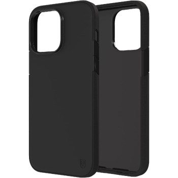 BodyGuardz Solitude For iPhone 14 Pro Max Case, Premium Shockproof Case With 10Ft Drop Protection, Wireless Charging, Comfortable Non-Slip Grip, Directional Speaker Ports, Black