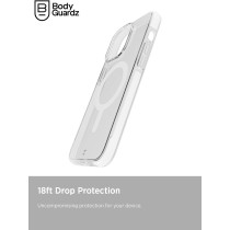 BodyGuardz Ace Pro For iPhone 15 Pro Case, Heavy Duty Shockproof Cover With 18Ft Military Grade Drop Tested, Compatible With Magsafe, Wireless Charging, Responsive Buttons, Clear/White