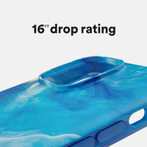 BodyGuardz Carve Marble For iPhone 15 Pro Max Case, Ultra-Slim Shockproof Military Grade Tested 16Ft Drop Rating, Compatible With Magsafe And Wireless Charging, Responsive Buttons, Blue