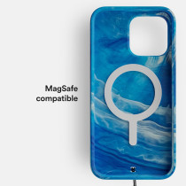 BodyGuardz Carve Marble For iPhone 15 Pro Max Case, Ultra-Slim Shockproof Military Grade Tested 16Ft Drop Rating, Compatible With Magsafe And Wireless Charging, Responsive Buttons, Blue