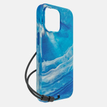 BodyGuardz Carve Marble For iPhone 15 Pro Max Case, Ultra-Slim Shockproof Military Grade Tested 16Ft Drop Rating, Compatible With Magsafe And Wireless Charging, Responsive Buttons, Blue
