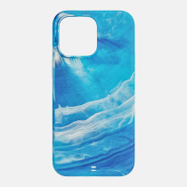 BodyGuardz Carve Marble For iPhone 15 Pro Max Case, Ultra-Slim Shockproof Military Grade Tested 16Ft Drop Rating, Compatible With Magsafe And Wireless Charging, Responsive Buttons, Blue