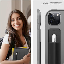 Elago Pencil Holder Compatible With Apple Pencil Pro, Apple Pencil (1St And 2Nd Generation) And Apple Pencil (Usb-C), Strong Adhesive Sleeve, Pu Leather And Soft Lycra Material,Black
