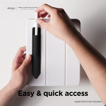 Elago Pencil Holder Compatible With Apple Pencil Pro, Apple Pencil (1St And 2Nd Generation) And Apple Pencil (Usb-C), Strong Adhesive Sleeve, Pu Leather And Soft Lycra Material,Black