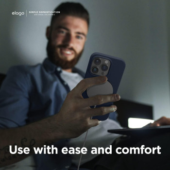 Elago Magnetic Case Compatible With Magsafe iPhone 14 Pro Case Magsafe - Built-In Magnets, Liquid Silicone Case, Shockproof, Strong Magnet - 6.1 Inch, Jean Indigo