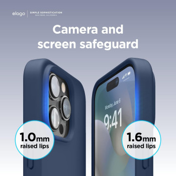 Elago Magnetic Case Compatible With Magsafe iPhone 14 Pro Case Magsafe - Built-In Magnets, Liquid Silicone Case, Shockproof, Strong Magnet - 6.1 Inch, Jean Indigo