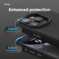 Elago Magnetic Leather Case Compatible With iPhone 15 Pro Max Case, Compatible With All Magsafe Accessories, 6.7 Inch, Built-In Magnets, Vegan Leather, Shockproof, Water-Resistant, Black