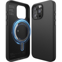 Elago Magnetic Leather Case Compatible With iPhone 15 Pro Max Case, Compatible With All Magsafe Accessories, 6.7 Inch, Built-In Magnets, Vegan Leather, Shockproof, Water-Resistant, Black