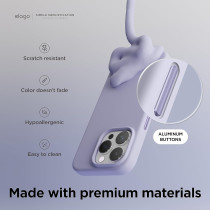 Elago Magnetic Silicone Case Compatible With iPhone 15 Pro Max Case 6.7 Inch, Compatible With All Magsafe Accessories, Built-In Magnets, Soft Grip Silicone, Shockproof, Purple