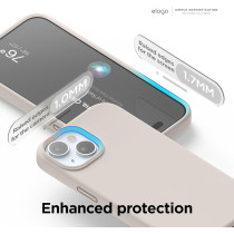 Elago Compatible With iPhone 15 Plus Case, Liquid Silicone Case, Full Body Protective Cover, Shockproof, Slim Phone Case, Anti-Scratch Soft Microfiber Lining, 6.7 Inch, Stone