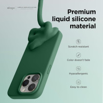Elago Compatible With iPhone 15 Pro Max Case, Liquid Silicone Case, Full Body Protective Cover, Shockproof, Slim Phone Case, Anti-Scratch Soft Microfiber Lining, 6.7 Inch, Alpine Green