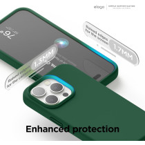 Elago Compatible With iPhone 15 Pro Max Case, Liquid Silicone Case, Full Body Protective Cover, Shockproof, Slim Phone Case, Anti-Scratch Soft Microfiber Lining, 6.7 Inch, Alpine Green