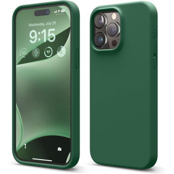 Elago Compatible With iPhone 15 Pro Max Case, Liquid Silicone Case, Full Body Protective Cover, Shockproof, Slim Phone Case, Anti-Scratch Soft Microfiber Lining, 6.7 Inch, Alpine Green