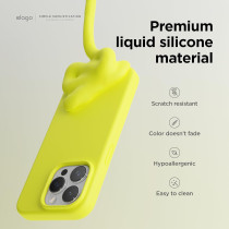 Elago Compatible With iPhone 15 Pro Max Case, Liquid Silicone Case, Full Body Protective Cover, Shockproof, Slim Phone Case, Anti-Scratch Soft Microfiber Lining, 6.7 Inch, Neon Yellow