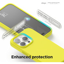 Elago Compatible With iPhone 15 Pro Max Case, Liquid Silicone Case, Full Body Protective Cover, Shockproof, Slim Phone Case, Anti-Scratch Soft Microfiber Lining, 6.7 Inch, Neon Yellow