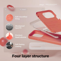 Elago Compatible With iPhone 15 Pro Max Case, Liquid Silicone Case, Full Body Protective Cover, Shockproof, Slim Phone Case, Anti-Scratch Soft Microfiber Lining, 6.7 Inch, Pomelo Pink