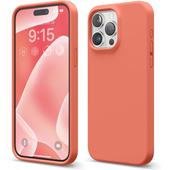 Elago Compatible With iPhone 15 Pro Max Case, Liquid Silicone Case, Full Body Protective Cover, Shockproof, Slim Phone Case, Anti-Scratch Soft Microfiber Lining, 6.7 Inch, Pomelo Pink
