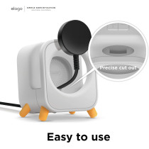 Elago GW5 Stand Compatible With Samsung Galaxy Watch 6 Series Charger Stand / 5 Charger (40, 44Mm)/ 5 Pro Charger (45Mm) 2022-2023, Classic Speaker Design, Light Grey