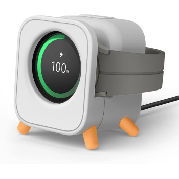 Elago GW5 Stand Compatible With Samsung Galaxy Watch 6 Series Charger Stand / 5 Charger (40, 44Mm)/ 5 Pro Charger (45Mm) 2022-2023, Classic Speaker Design, Light Grey