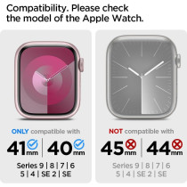 Spigen Rugged Armor Protector Designed For Apple Watch Case Series 9/8/Se2/7/6/Se/5/4 41mm/40mm, Black