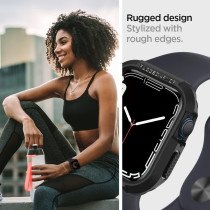 Spigen Rugged Armor Protector Designed For Apple Watch Case Series 9/8/Se2/7/6/Se/5/4 41mm/40mm, Black