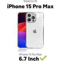 Zagg Crystal Palace Protective Case For Apple iPhone 15 Pro Max, Slim Design,13Ft Drop, Wireless Charging, Graphene, Enhanced Grip, Clear
