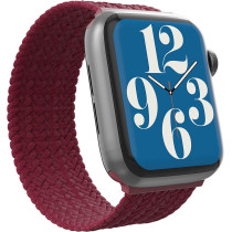 Zagg Gear4 Braided Stretchy Solo Loop Band - SM - Wine - Compatible With Apple Watch 42mm, 44mm, 45mm, Elastic Strap Wristbands For Iwatch Series 7/6/Se/5/4/3/2/1, Wine Red, Small, 705009508