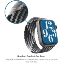 Zagg Gear4 Braided Stretchy Solo Loop Band - SM - Wine - Compatible With Apple Watch 42mm, 44mm, 45mm, Elastic Strap Wristbands For Iwatch Series 7/6/Se/5/4/3/2/1, Wine Red, Small, 705009508